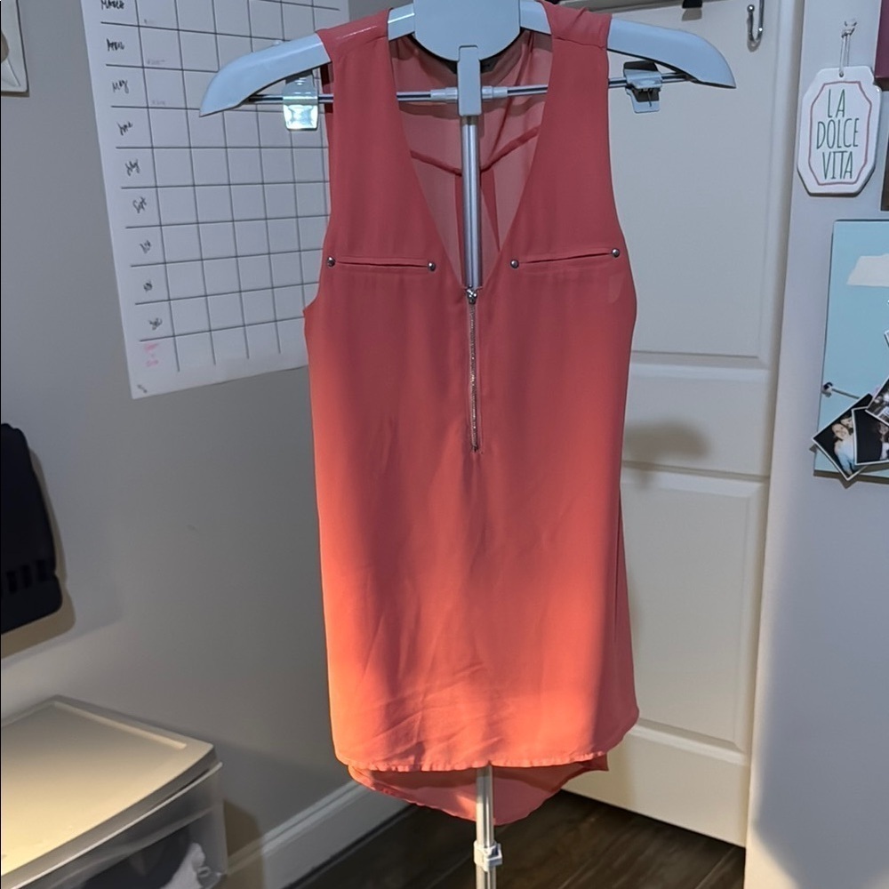 Naked Zebra Vibrant Coral Top